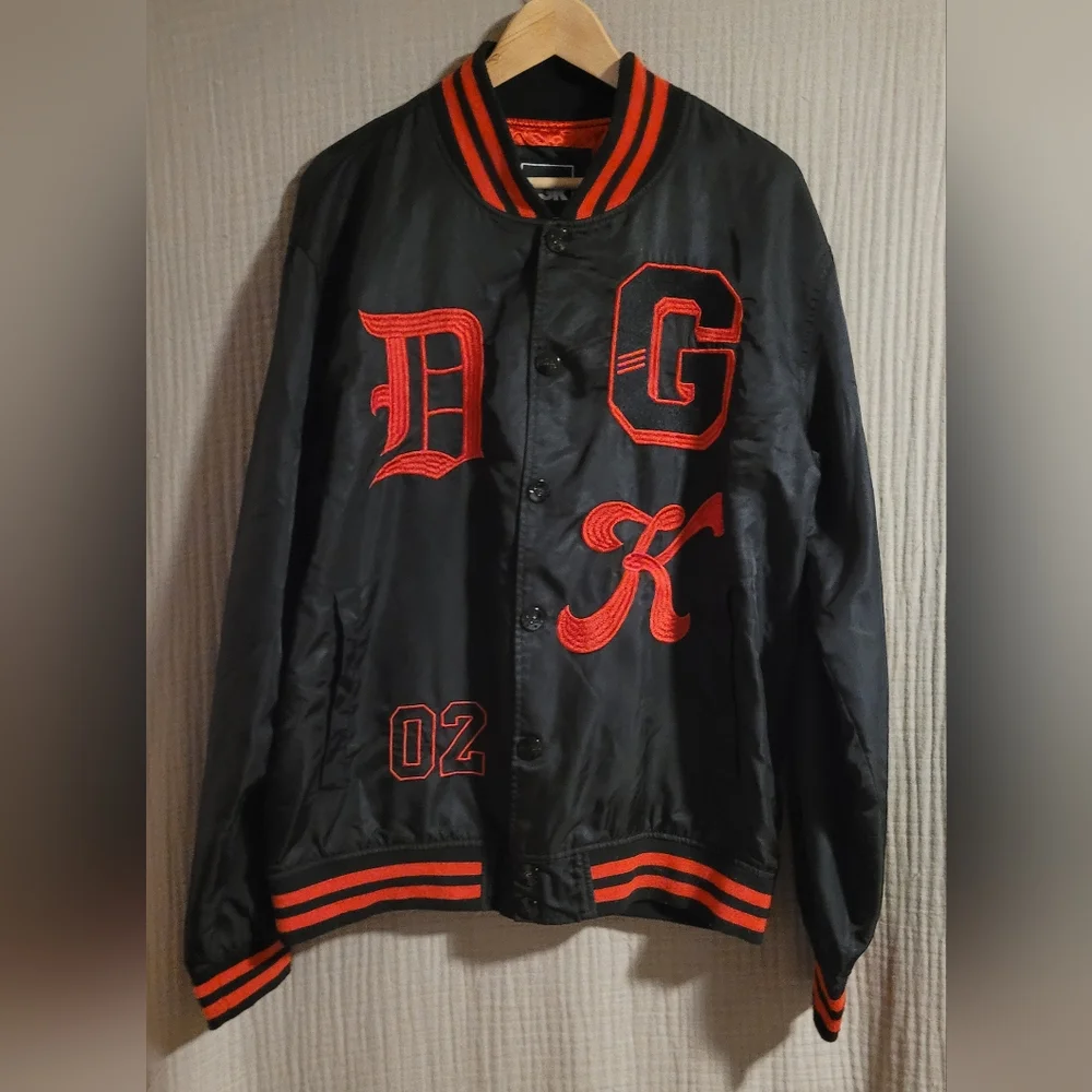 DGK Devotion Pray For Me Black and Red Varsity Style Jacket Size Medium - Picture 1 of 11